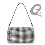 Rhinestone Purse Women Silver Evening Bag Glitter Handbag Sparkly Clutch Bling Shoulder Bag Crystal Party Bag Shiny Rhinestone Diamond Purse (Silver-03)