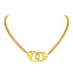 18K Gold Plated 16inch Handcuffs Chain Partners in Crime Choker Necklace for Women Goth Jewelry