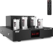 Pyle Bluetooth Tube Amplifier Receiver - 500W Home Theater Audio Desktop Stereo Vacuum Tube Hi-Fi Power Amplifier Receiver w/ 4 Vacuum Tubes, USB Reader, CD/DVD Input, Subwoofer Output