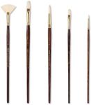 rubens Oil Paint Brush Set, 5 Pcs Natural Hog Bristle Paint Brushes