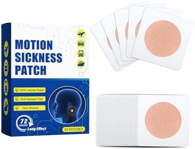 40 Pcs Motion Sickness Patch, Sea Sickness Patches, Non Drowsy Travel Relief Behind Ear Stickers, Against Nausea Dizziness During Cruise Car Airplane Train Lasting up to 72 Hours
