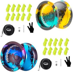 2 YOYO balls together-C130 black, green and yellow + C130 black, blue and pink-more value