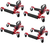 Garvee Car Wheel Dolly Jack Set of 4, 6000 LBS Capacity Hydraulic Vehicle Tire Skates with Foot Pedal & Swivel Casters for Auto Repair, Garage, Workshop, Towing (Fits 12 in Wide Tires)