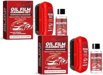 Automotive Oil Film Cleaning Brush, Car Glass Oil Film Cleaner - 2024 New Windshield Cleaning Brush & Replenishing Fluid Set (2)