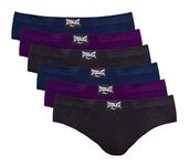 Everlast mens Sports - 6 Pack Briefs, Navy Combo: Navy/Purple/Black, X-Large US