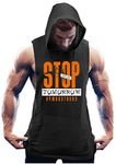 GYMBROTHERS Men's Cotton Hooded Neck Hoodie (GB STOP SAYING TOMORROW HOODIE BLACK_Black_L)