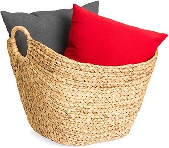 Best Choice Products Large Vintage Laundry Basket Multipurpose Hyacinth Storage Basket, Handwoven French-Style Organizer Tote for Bedroom, Living Room, Bathroom, w/Handles - Natural