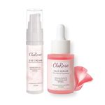 ClaRose Hyaluronic acid Anti-Ageing Face Kit, Face Serum 30ml and Eye Cream 30ml with Retinol and 100% Natural Rose oil