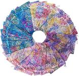 SumDirect 100pcs 4x6inch Mixed Color Coralline Organza Gift Bags, Wedding Favor Party Jewelry Candy Pouches with Drawstring