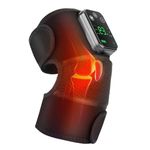 CLIUNT Heated Knee Massager, Heated Knee Brace Wrap, Vibration Knee Heating Pads, Rechargeable 3 in 1 Knee Brace Warmer for Knee/Elbow/Shoulder Relax, Black