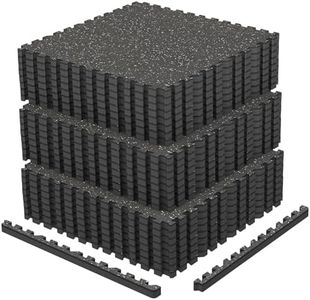 AIRHOP 0.79in Thick 96 Sq Ft Exercise Equipment Mats, 24 Tiles Upgraded Rubber Top with High Density EVA Foam, Large Interlocking Puzzle Gym Flooring for Home Gym, Heavy Weight Workout,Black & White