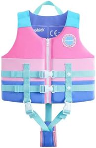Gogokids Toddler Swim Vest Toddler Floaties Swim Vest for Kids 2-3-4-5-6-7-8-9 Years Old Swimming Pool Floats for Kids 30-50-70 Pounds Buoyancy Swimming Aid Floaties Boys Girls in Beach, Pool, Puddle