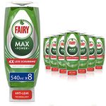 Fairy MaxPower Washing Up Liquid 4.32 L (540 ML x 8), Easy & Effortless Cleaning, Even On Your Greasiest Pots & Pans