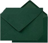 Toperd 100 Pieces A7 Self-Seal Envelopes Colorful 5x7 Envelopes for Greeting Cards, Birthday, Weddings, Baby Shower Invitation Cards (5.24 x 7.24 Inches, Dark Green)