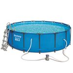 Bestway Steel Pro Round Frame Swimming Pool with Filter Pump, 15 ft