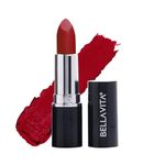 BELLAVITA Comfort Matte Bullet Lipstick| Intense Colour| Creamy Matte Finish| Intense Moisturisation| Smooth Glide| Lipsticks for Women |4 Hr Stay, Scarlet Red, 4.2 gm