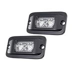 Super Bright Offroad LED Light Pods 4.3" Flush-Mount, 6000K Cool-White, 30° Long-Range Spot Beam for High Speed Application of Utility Vehicle, 12V/24V DC, Corrosion & Vibration Resistant, 2-Pack