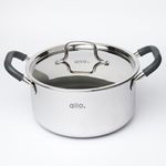 Allo CookSafe TriPly Stainless Steel Casserole Saucepot Stockpot with Stainless Steel Lid Induction Friendly, Naturally Non Stick, 20cm, 3.2 Litre