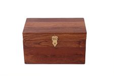 Handmade Wooden Storage Box | Jewellery Box For Women | Solid Wood Box | Multipurpose Use | Hand Polished Decorative Box | Jewel Organizer With Lock Medium