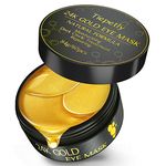 24K Gold Under Eye Patches, Eye Masks for Puffy Eyes, Collagen Eye Patches, Dark Circles Under Eye Treatment Women, Under Eye Bags Removal