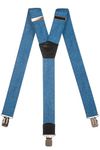 Olata Men's Heavy Duty Printed Y-Shape Braces/Suspenders, 4cm - Denim B