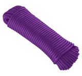 KuTi Kai 20M(64FT) Nylon Rope,Climbing Powerful Rope,Solid Nylon Line,Thick Multipurpose Durable Long Rope for Climbing,Wedding,Fishing and DIY etc (4mm, Purple)