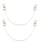 VRONZO Kaan Chain Transparent Stretchable Rubber Gold Colored Earchain | Champaswaralu for Women and Girls | Invisible Ear Chain for Women | Ear Chain for Heavy Earrings (PAIR OF 1)