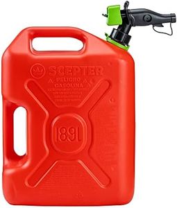 Scepter SmartControl 5 Gallon 18.9 Liter Plastic Dual Handle Diesel Gas Container Jug with Controllable Flow Nozzle Spout, Red