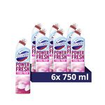 Domestos Power Fresh Floral Fresh Toilet Gel eliminates 99.99% of germs* limescale remover 6x 750 ml