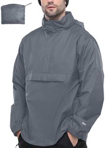 33,000ft Men's Pullover Rain Jacket Waterproof with Hood Packable Raincoat