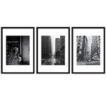 COLOSSAL ART HOUSE Set of 3 Oppidan Framed Poster for Home & Office Wall Decoration - Portrait, Wall Display (Black, 13x17 Inch Frame with Poster)