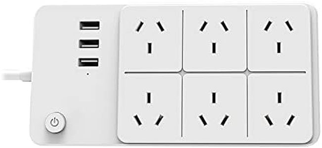 Connect SmartHome Wi-Fi Powerboard | 6 Individually Controlled Outlets + 3 USB Ports | Remote Control, Energy Monitoring, Voice Assistant Compatible – Google & Alexa Smart Plug Extension