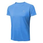 MEETWEE Men’s Rash Guard, Rash Vest UPF 50+ Short Sleeve T Shirt UV Sun Protection Top for Running Surfing Sports Lightblue