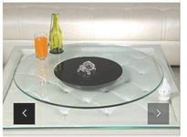 KLM Revolving Glass Table Top Lazy Susan (Mars) White Toughened 10 mm System, 27 Inch