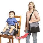 Kolcraft Travel Duo 2-in-1 Portable Booster Seat and Diaper Bag, Space Grey