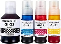 SHUOLEI GI21 GI-21 Ink Compatible with Canon GI-21 GI21 Refill Ink Bottles Work for Pixma G3270 G3260 G2260 G1220 G1230 G2270 G4270 Printers (4-Pack, Black/Cyan/Magenta/Yellow)