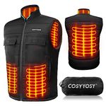 Heated Vest, Gilet for Men Women, USB Electric Body Warmer, Heating Jacket Washable with 2 Switch | 3 Heating Level | 4 Heating Zone | 6 Pocket, Outdoor Hiking Gear, Winter Clothing, Fishing, Cycling