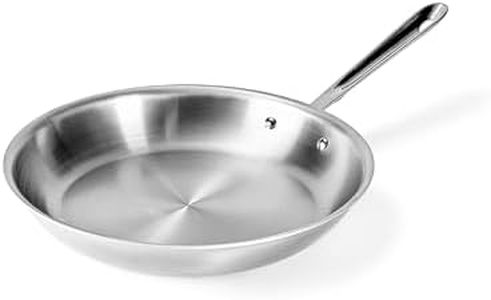 All-Clad BD55112 D5 Brushed 18/10 Stainless Steel 5-Ply Bonded Dishwasher Safe Fry Pan Saute Pan Cookware, 12-Inch, Silver