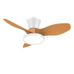 ocioc Quiet Ceiling Fan with LED Light DC Motor 32 inch Large Air Volume Remote Control Oak for Kitchen Bedroom Dining Room Patio