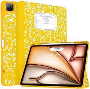 Soke for iPad Air 13 Inch Case (M2) 2024, iPad Pro 12.9 Case 6/5th Generation with Pencil Holder(2021 2022 Release)-[Apple Pencil Charging + Auto Wake/Sleep], Soft TPU Back Cover, Book Lemon