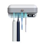 Toothbrush Sanitizer, Heating and Fan Drying Toothbrush Sanitizer and Holder, Drilling-Free UV Toothbrush Sterilizer, Bathroom Toothbrush Holder Wall Mounted (Style 3)