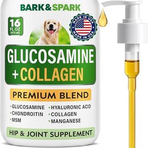 BARK&SPARK Liquid Collagen + Glucosamine for Dogs - 16 Fl Oz Easy to Serve Joint Supplement - Advanced Formula with Chondroitin, MSM, Hip & Joint + Skin & Coat Care - Made in USA