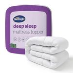 Silentnight Deep Sleep Double Mattress Topper - Best Thick Soft Comfy Toppers For Bed Caravan Campervan Sofa Beds - Machine Washable Hypoallergenic Bed Topper, White