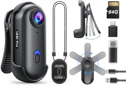 BOBLOV W4 2K Mini Body Camera, Wearable 64GB Camera with 360°Rotatable Clip & Magnetic Clip, 120 Minutes for recording, Easy to Use and Take for Lecture, Traveling, Pet Walking and Outdoors Activities
