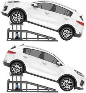 Car Truck Service Ramps,Portable Car Ramps for Oil Changes,2 Pack 12000LBS (5T) Capatity Car Lifts for Home Garage,Vehicle Auto Garage Repair.Lift Height Adjust 9.8"-15" (Black 5T)