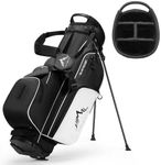 UNIHIMAl Premium 4-Way Golf Stand Bag, Golf Bag for Men with Foldable Base &8 Multi-Function Pockets-Including Extra Ball Storage, Insulated Cooler Pocket and Integrated Ball Pouch