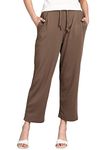 Alan Jones Clothing Women's Relax Fit Ankle Length Relaxed Trouser Jogger (Beige_M)