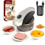 Ruspela Electric Can Opener Rechargeable One Touch Automatic Opener Smooth Edge Cutting for Seniors Arthritis Weak Hands Battery Powered Jar Opener Kitchen Gadget Easy Safe Use