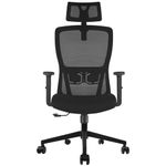 Durrafy Office Chair, Desk Chair with Adjustable Headrest, Lumbar support and Liftable Armrest, High Back Ergonomic Office Chair, Breathable Mesh Backrest for Comfort, Computer Chair for Home/Office