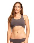 DANISH ENDURANCE Seamless Bamboo Bra for Women, Wire-Free Yoga Bustier Bra, Removable Pads, Dark Grey, M/L